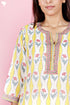 Chanderi Silk Kurta Pant And Dupatta Set In Block Print